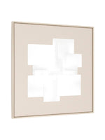 Cadre décoratif Atmosphère I de TOCO Meubles avec composition géométrique de carrés blancs sur fond beige