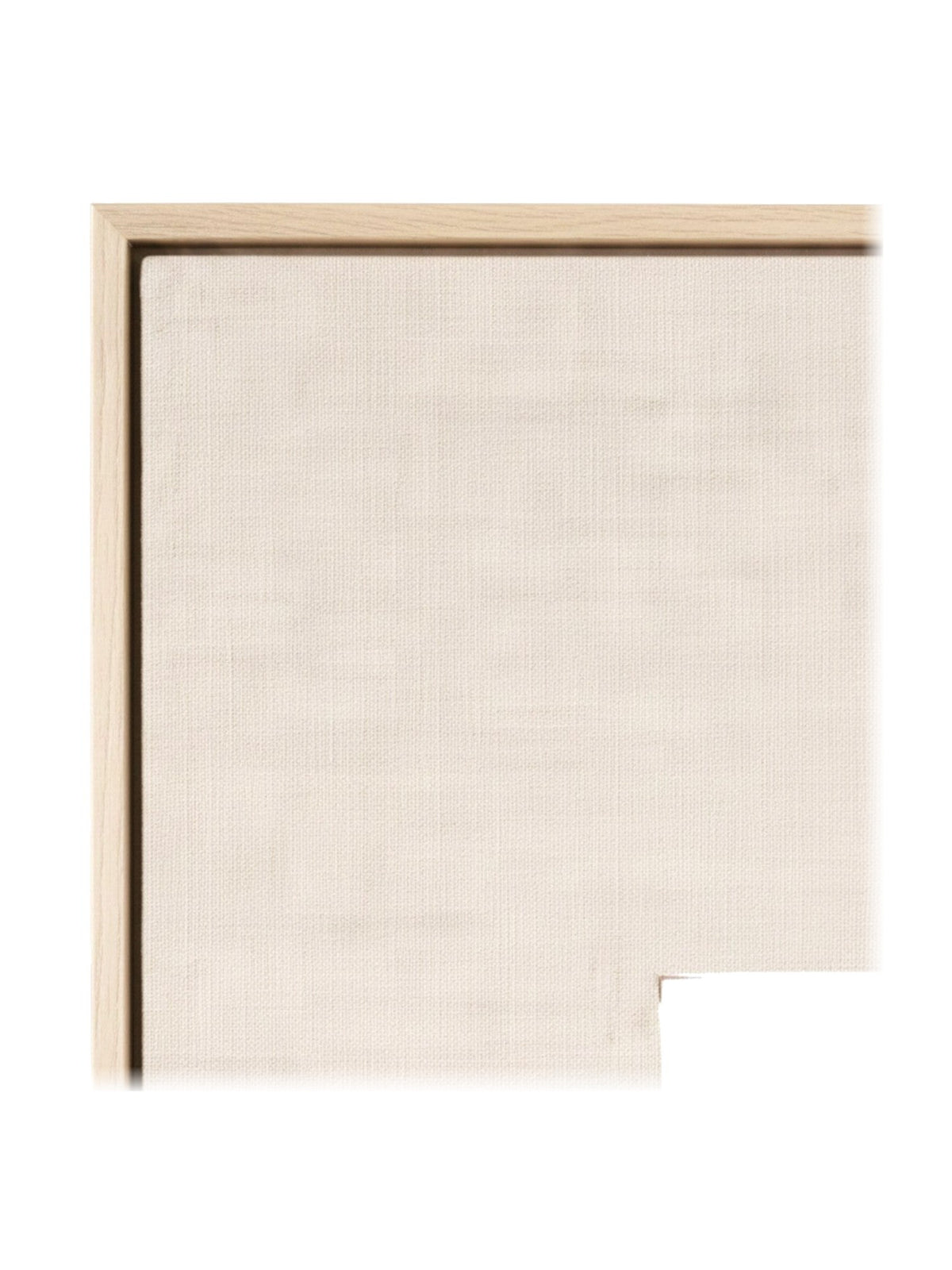 Cadre décoratif TOCO Meubles en bois clair avec passe-partout en tissu beige, design minimaliste et élégant.