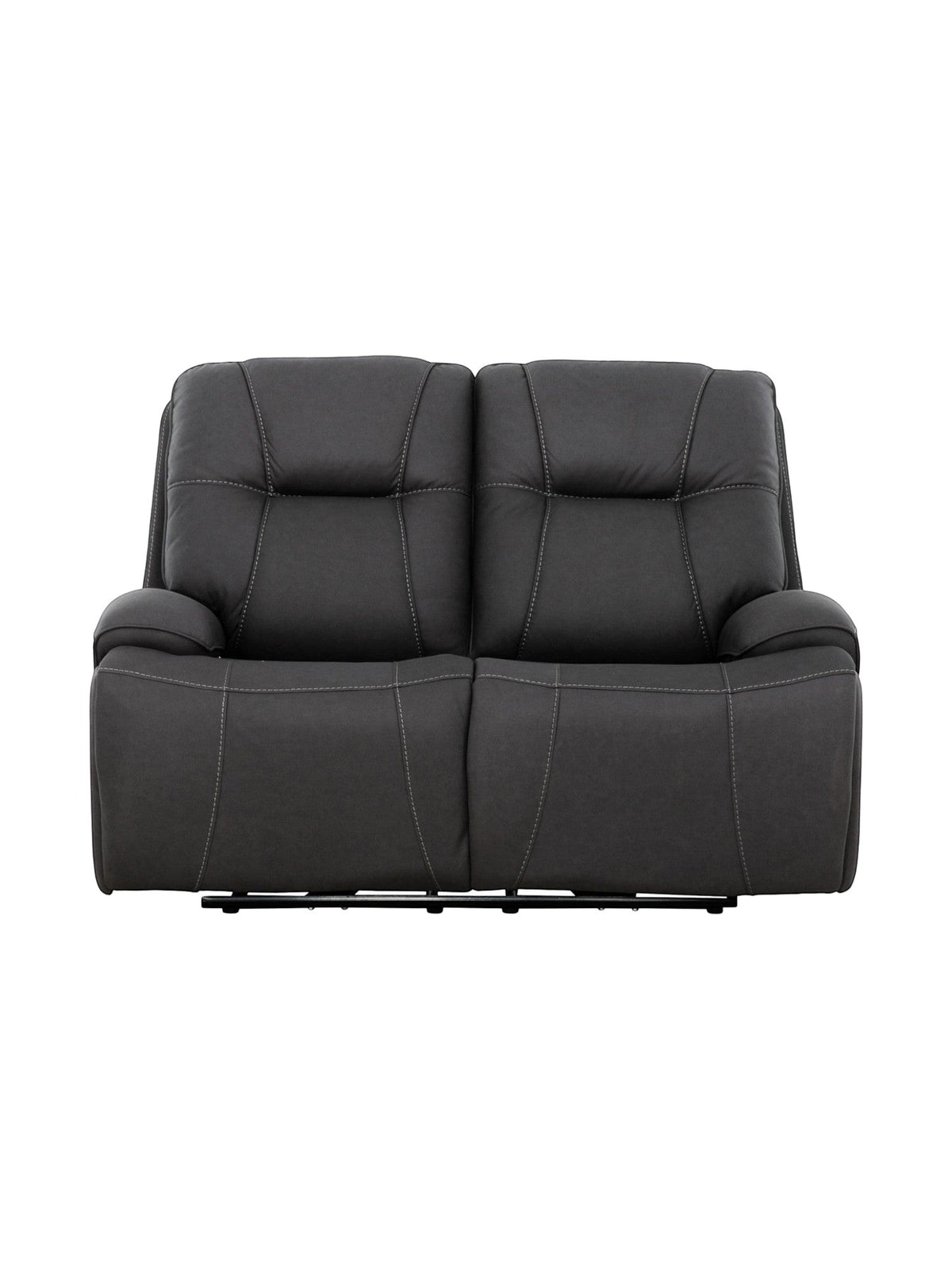 Causeuse inclinable Elvis gris foncé par TOCO Meubles avec surpiqûres contrastantes pour un confort moderne.