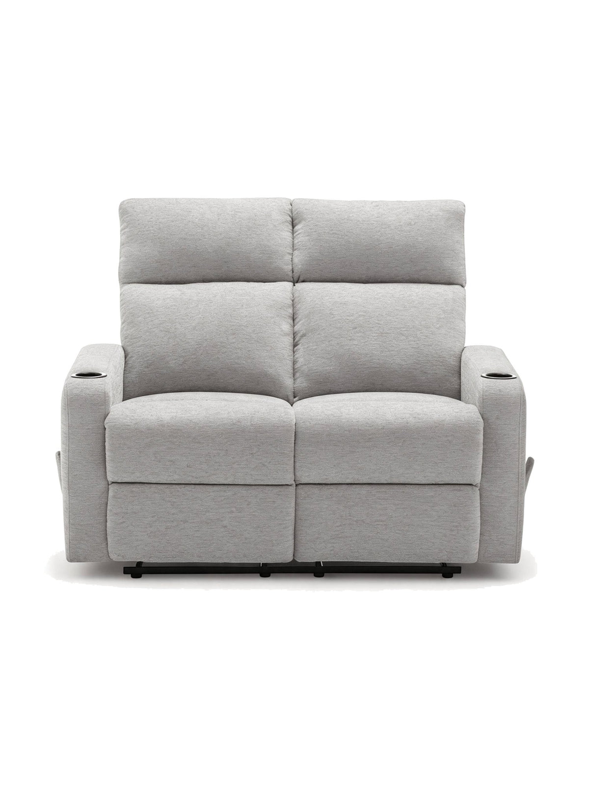 Causeuse inclinable grise TOCO Meubles avec porte-gobelets intégrés et assise confortable en tissu