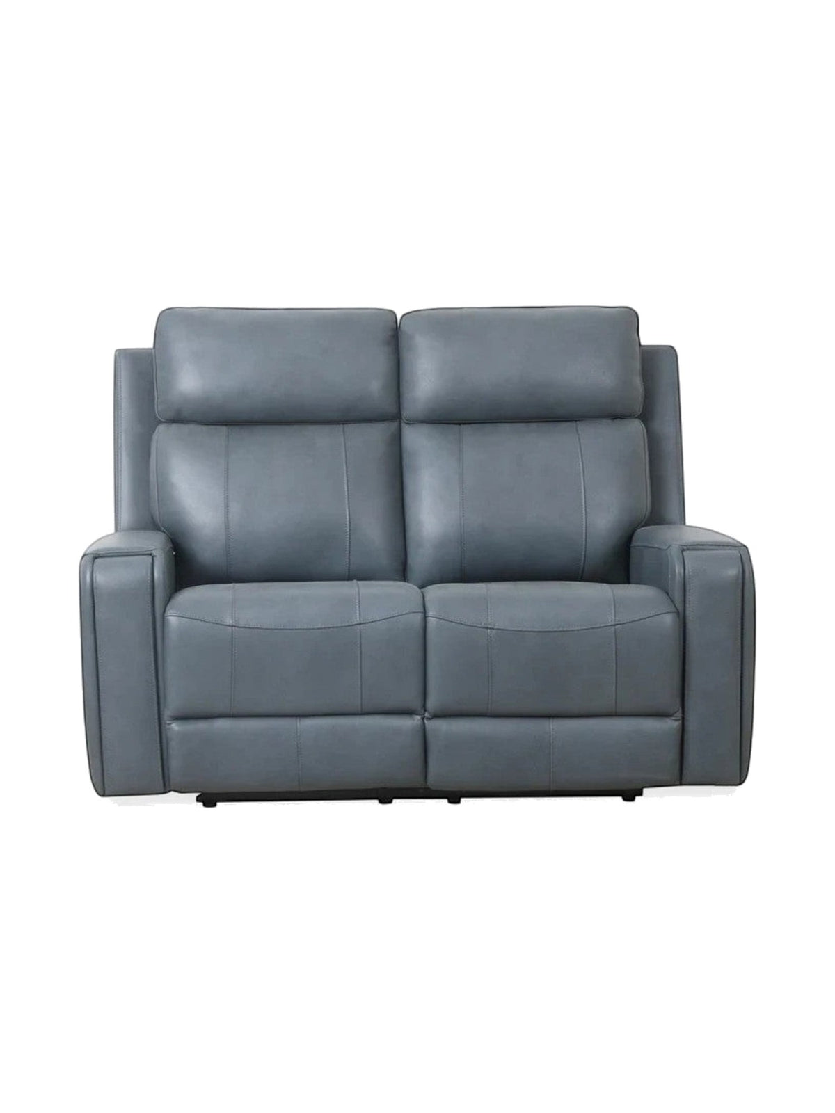 Causeuse inclinable Miles en cuir bleu gris par TOCO Meubles, design contemporain avec soutien ergonomique.