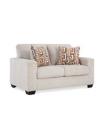 Causeuse TOCO Meubles Toscana beige avec coussins décoratifs à motifs géométriques colorés