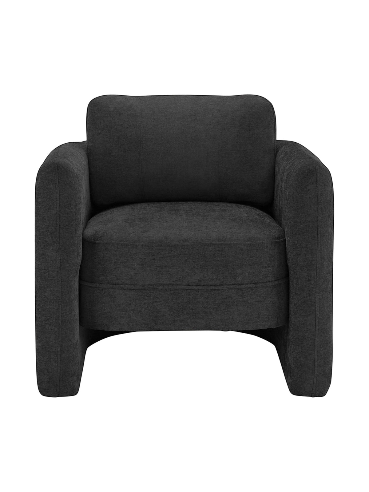 Fauteuil d'appoint Altea TOCO Meubles gris foncé, style tonneau, dossier incurvé, rembourrage confortable pour salon.