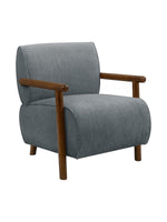 Fauteuil d'appoint TOCO Meubles Maureen gris avec accoudoirs et pieds en bois massif au design contemporain