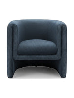 Fauteuil d'appoint Océan bleu marine TOCO Meubles, design moderne, tissu texturé, assise confortable.