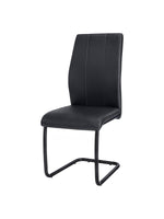 Chaise de cuisine TOCO Meubles Sina en similicuir noir avec structure en métal robuste en forme de U