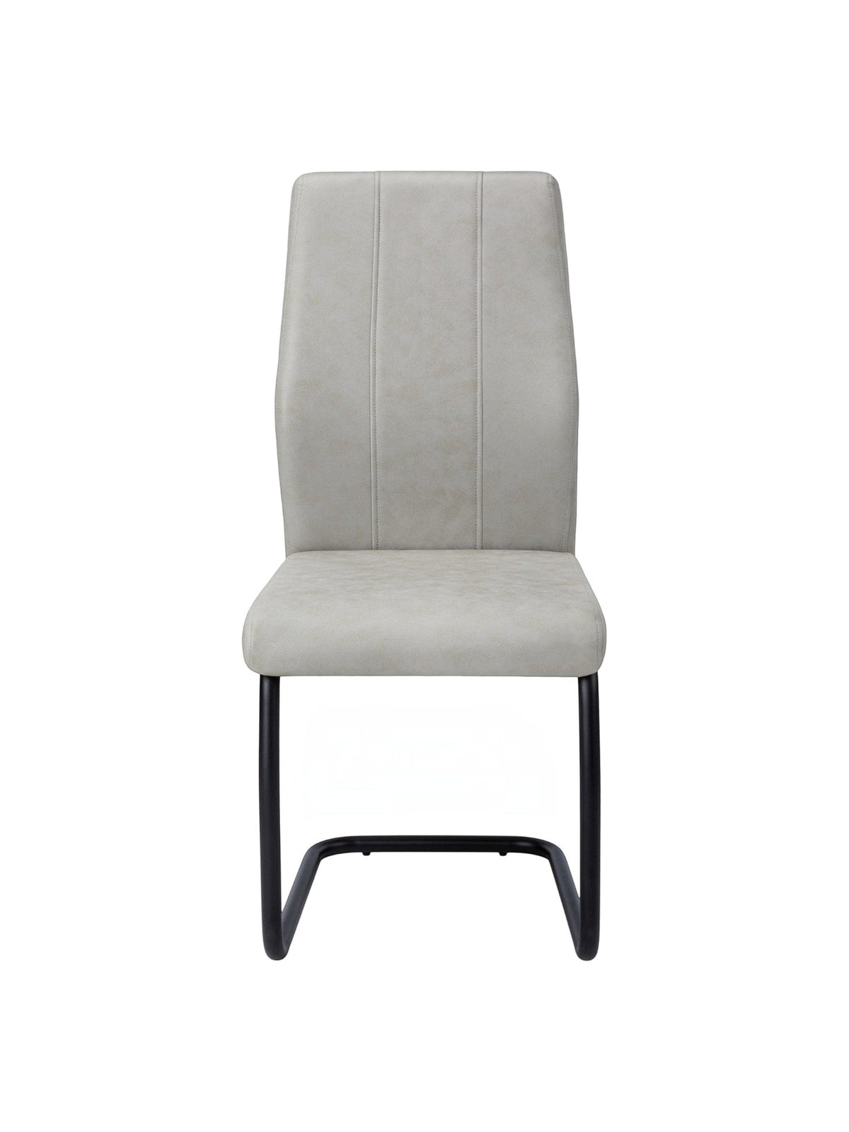 Chaise de cuisine TOCO Meubles Zeno en simili suède gris avec base en métal noir en forme de U