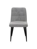 Chaise de salle à manger TOCO Meubles Beaulieu en tissu bouclé gris avec pieds en métal noir mat