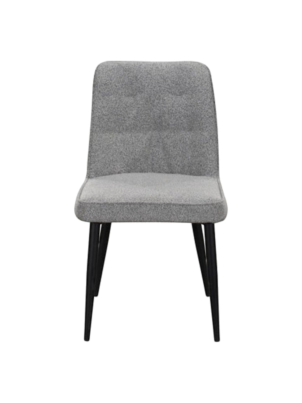 Chaise de salle à manger TOCO Meubles Beaulieu en tissu bouclé gris avec pieds en métal noir mat