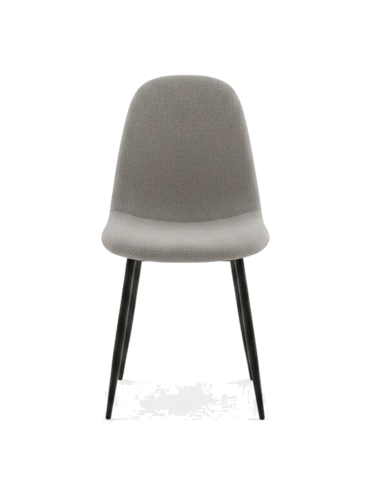 Chaise de salle à manger Noa par TOCO Meubles avec assise en tissu gris et pieds fins en métal noir