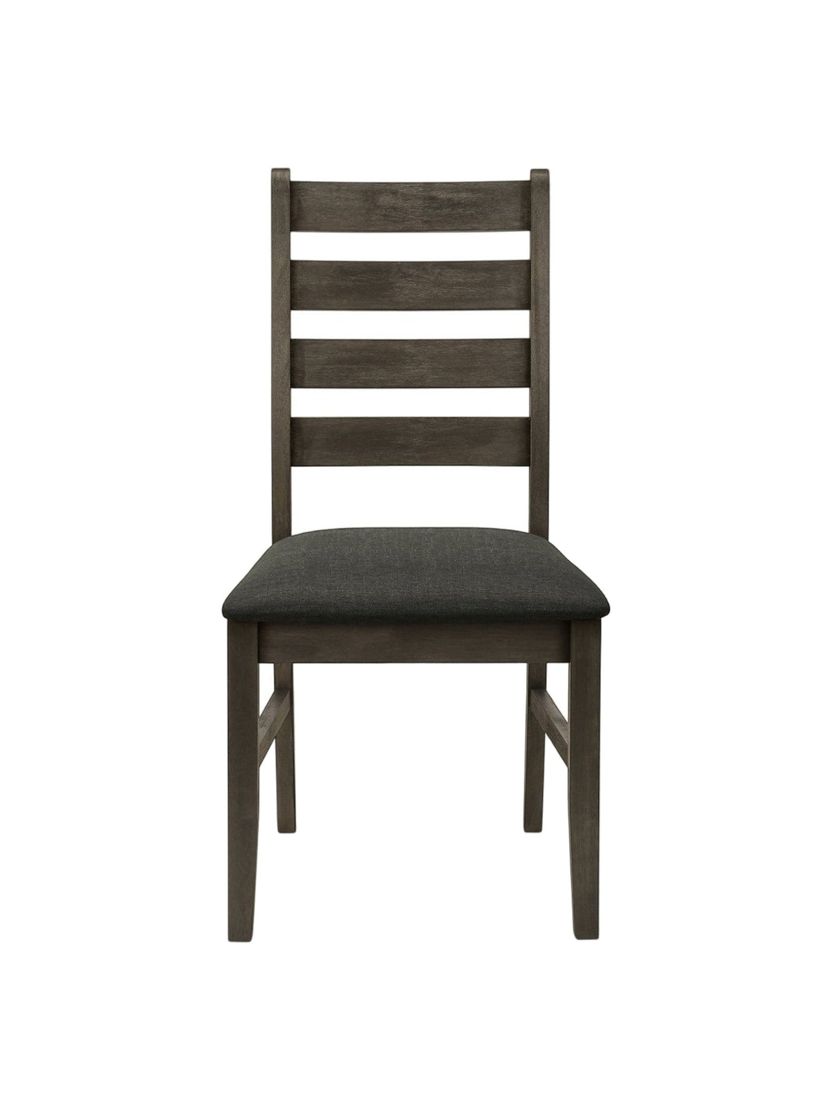 Chaise de salle à manger TOCO Meubles Robby en bois gris antique avec assise rembourrée en tissu gris