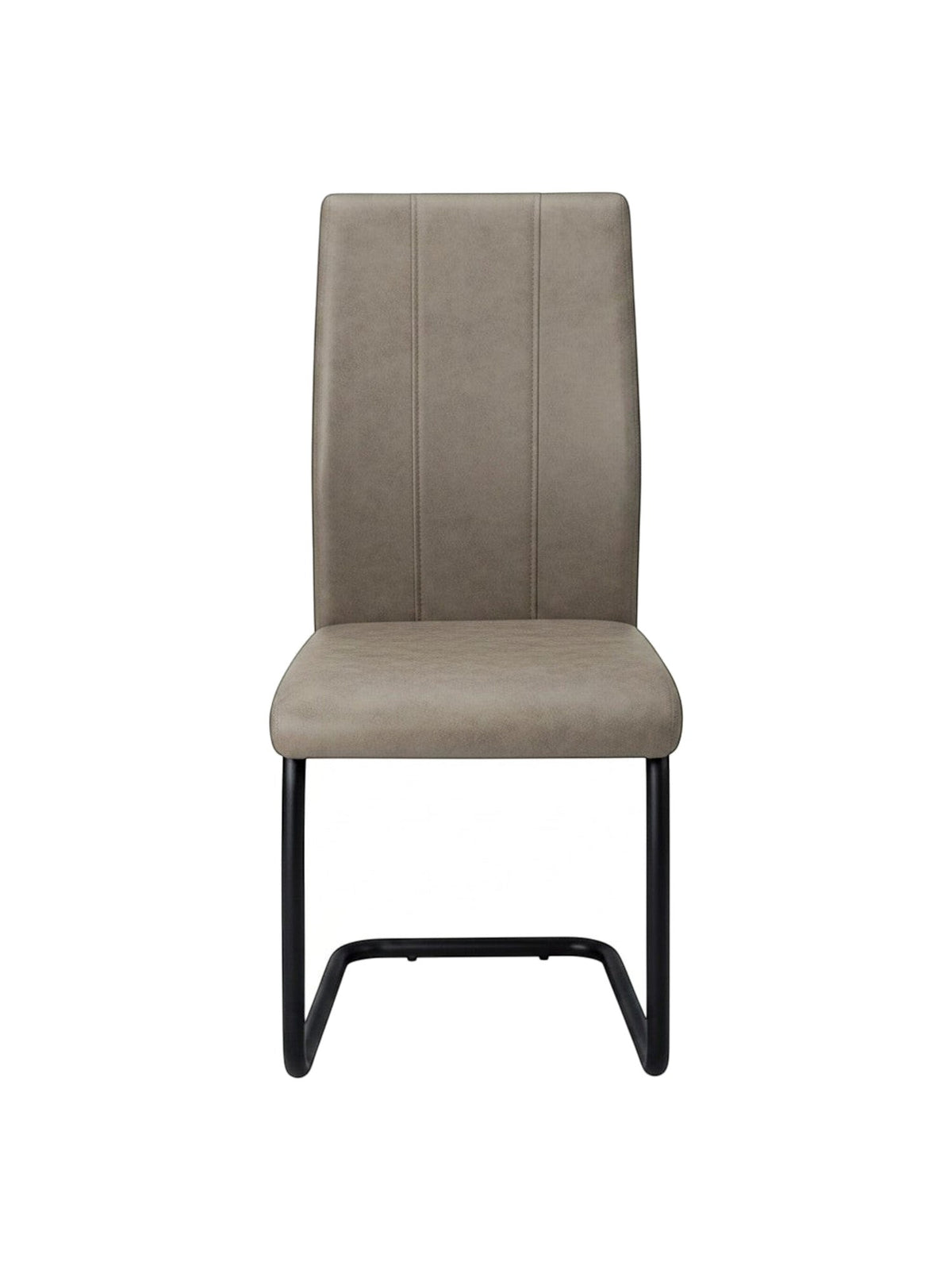 Chaise de salle à manger taupe Baxter TOCO Meubles en suède avec base en métal noir