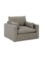 Chaise Faro TOCO Meubles large et confortable en tissu texturé gris granite avec deux coussins décoratifs