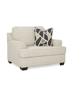 Fauteuil une place et demie TOCO Meubles en tissu texturé couleur quartz avec coussin décoratif géométrique