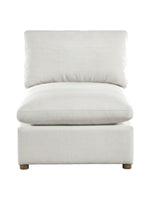 Chaise sans bras Montrose de TOCO Meubles en tissu texturé blanc cassé avec pieds en bois massif