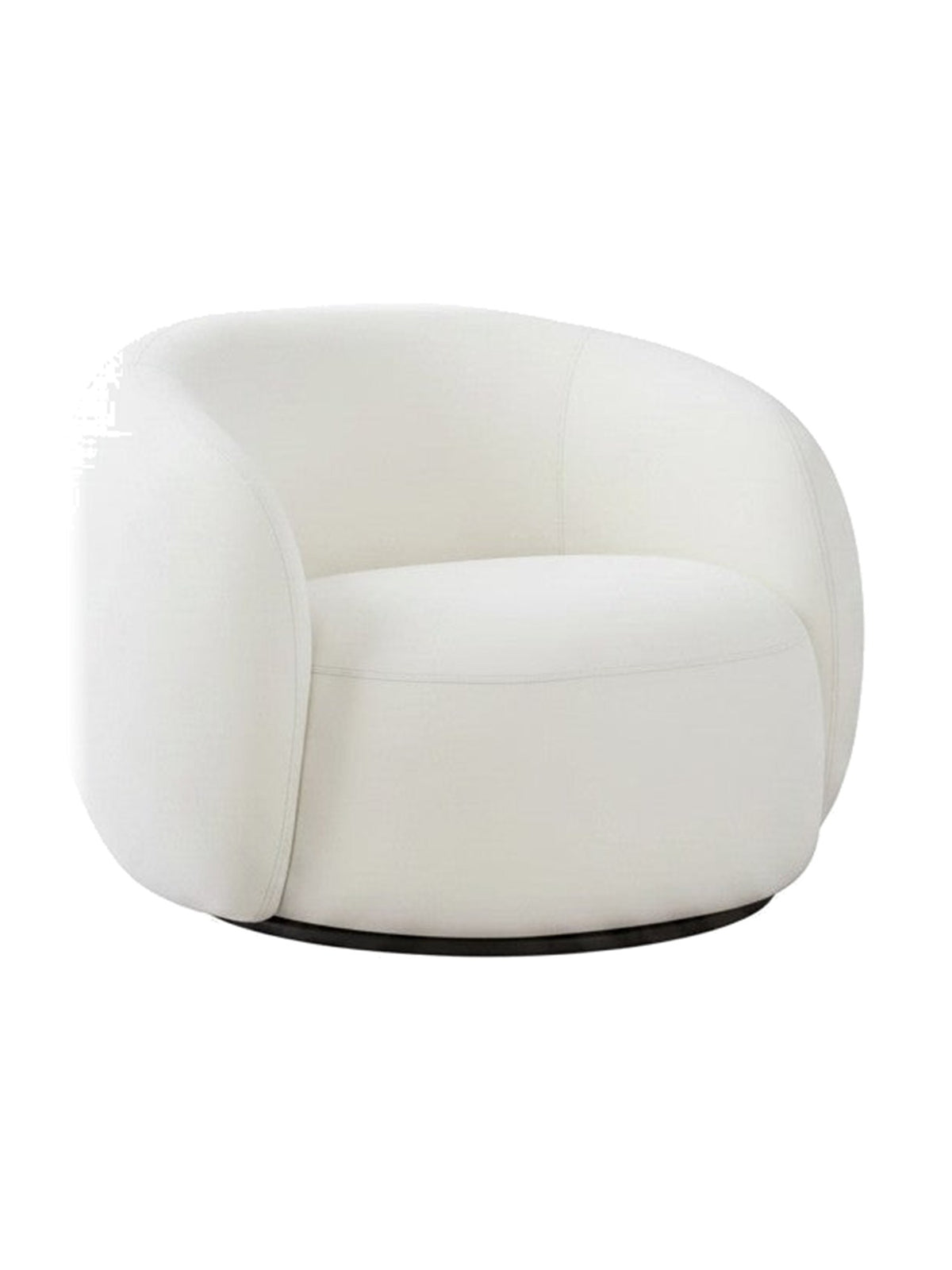 Fauteuil pivotant Swayn blanc TOCO Meubles au design arrondi et moderne pour salon ou chambre