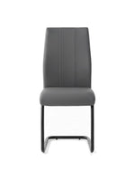 Chaise de cuisine Xena par TOCO Meubles en similicuir gris avec structure en métal noir et dossier surpiqué