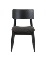 Chaise de salle à manger TOCO Meubles Transformer en hickory fumé avec assise rembourrée et dossier ergonomique noir