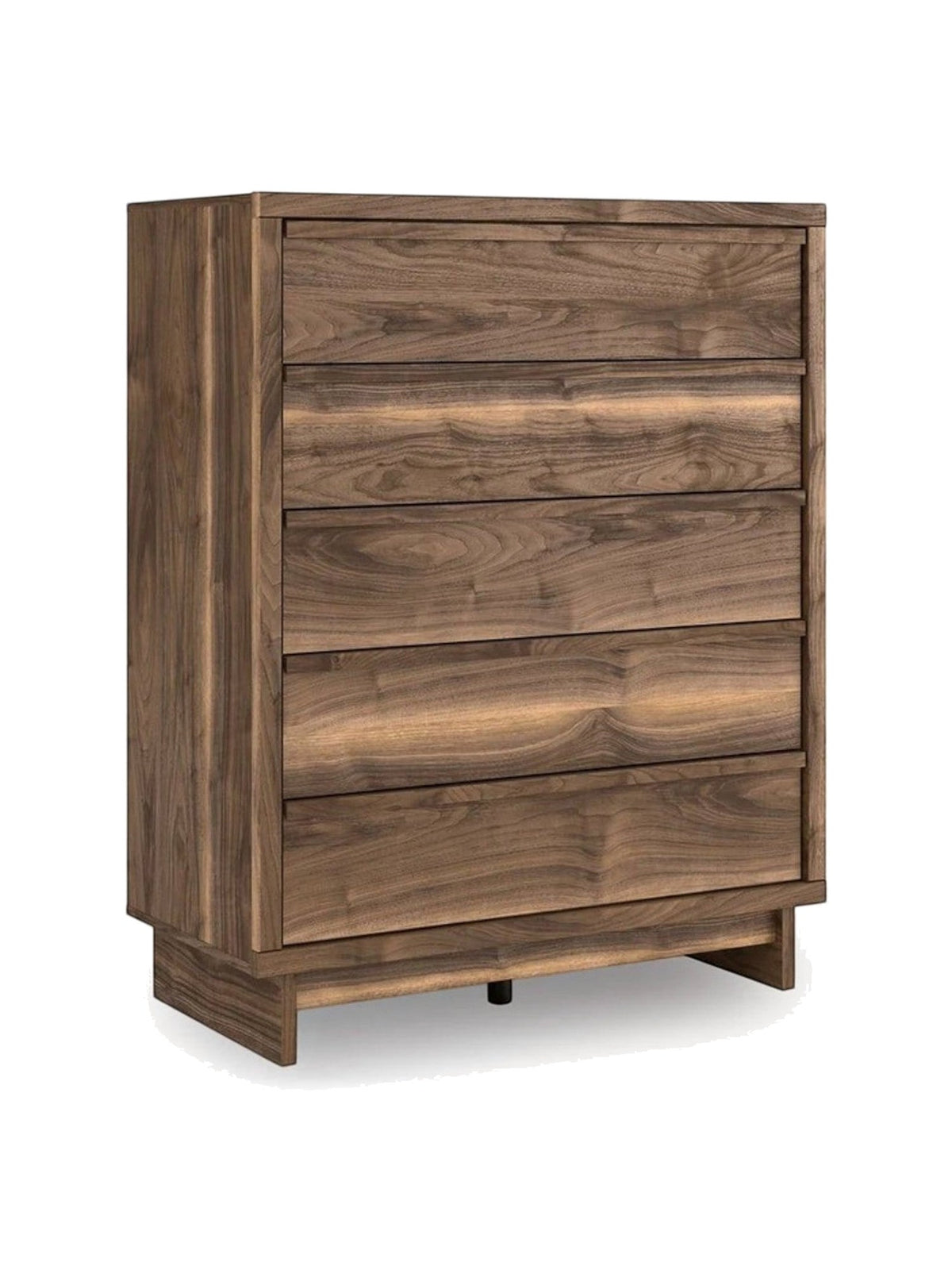 Commode haute Alma TOCO Meubles à 5 tiroirs en bois avec veinage prononcé et design contemporain