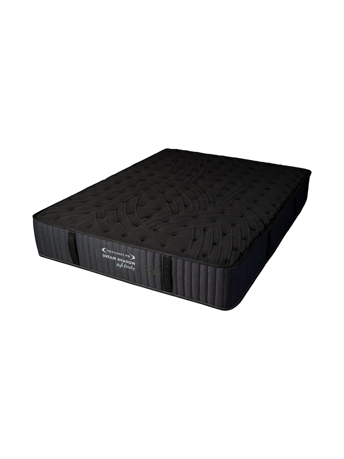 Matelas Dream Shadow HD TOCO Meubles réversible noir avec capitonnage vertical et tissu tricoté haute densité