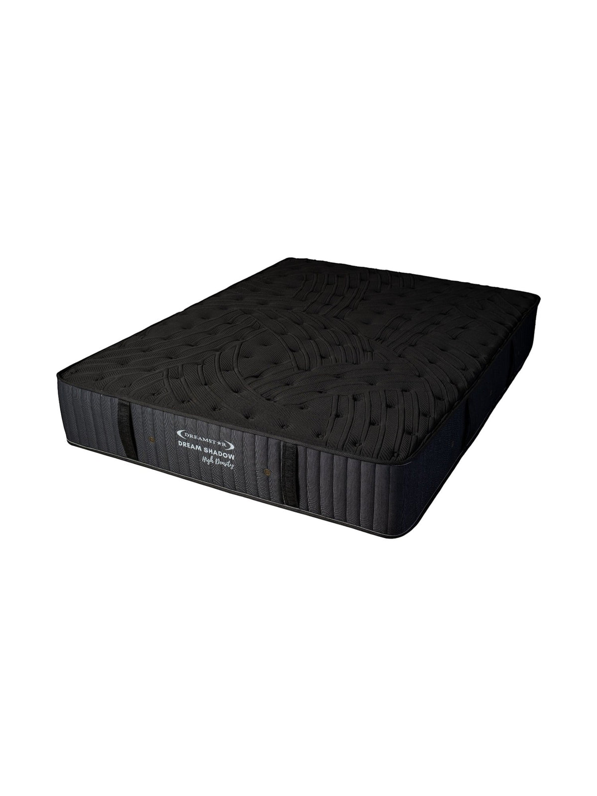 Matelas réversible Dream Shadow HD de TOCO Meubles, noir avec capitonnage vertical et tissu tricoté haute densité.