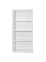 Étagère Blanco TOCO Meubles blanche à quatre niveaux au design minimaliste sur fond blanc