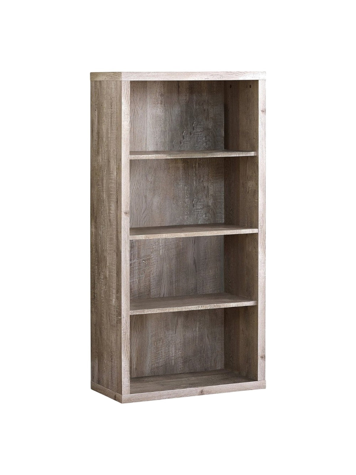 Étagère Moka TOCO Meubles en bois effet vieilli avec quatre niveaux de rangement ouverts