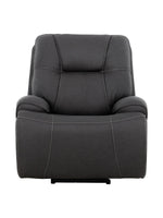 Fauteuil inclinable Elvis gris foncé avec surpiqûres contrastantes, proposé par TOCO Meubles pour le salon.