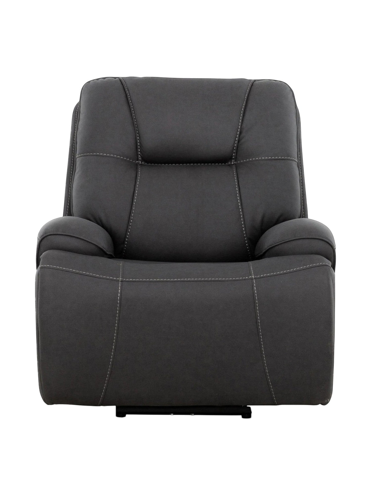 Fauteuil inclinable Elvis gris foncé avec surpiqûres contrastantes, proposé par TOCO Meubles pour le salon.