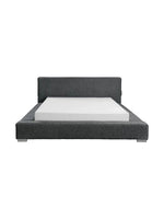 Grand lit Billie TOCO Meubles gris rembourré avec large cadre et tête de lit confortable pour chambre moderne