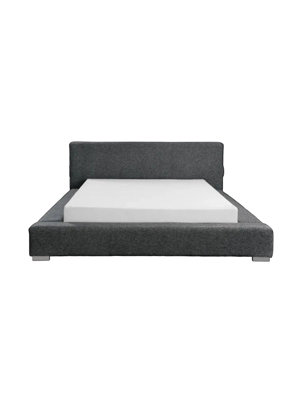 Grand lit Billie TOCO Meubles gris rembourré avec large cadre et tête de lit confortable pour chambre moderne