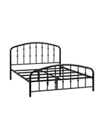Lit double Nina TOCO Meubles en acier noir au design contemporain avec tête de lit incurvée et structure robuste