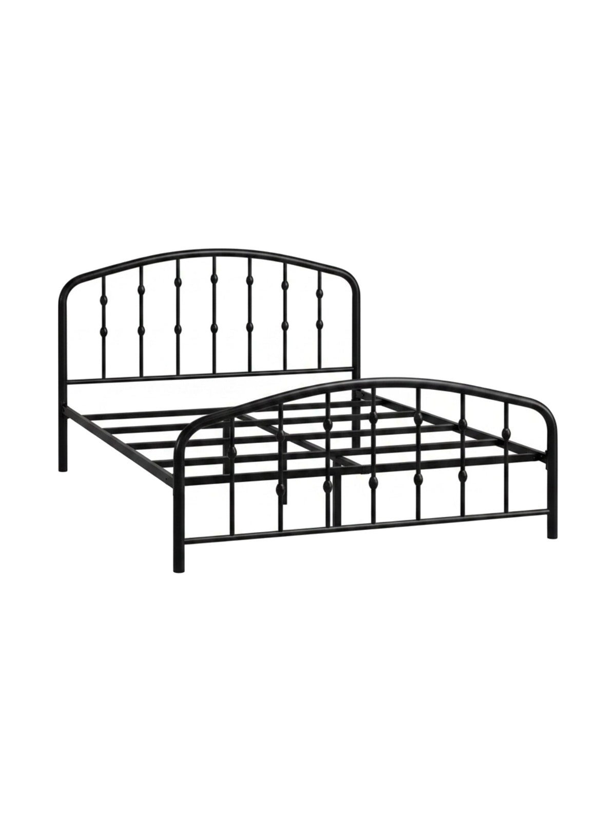 Lit double Nina TOCO Meubles en acier noir au design contemporain avec tête de lit incurvée et structure robuste