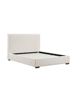 Lit plateforme TOCO Meubles Noemie en tissu bouclé beige au design moderne et épuré