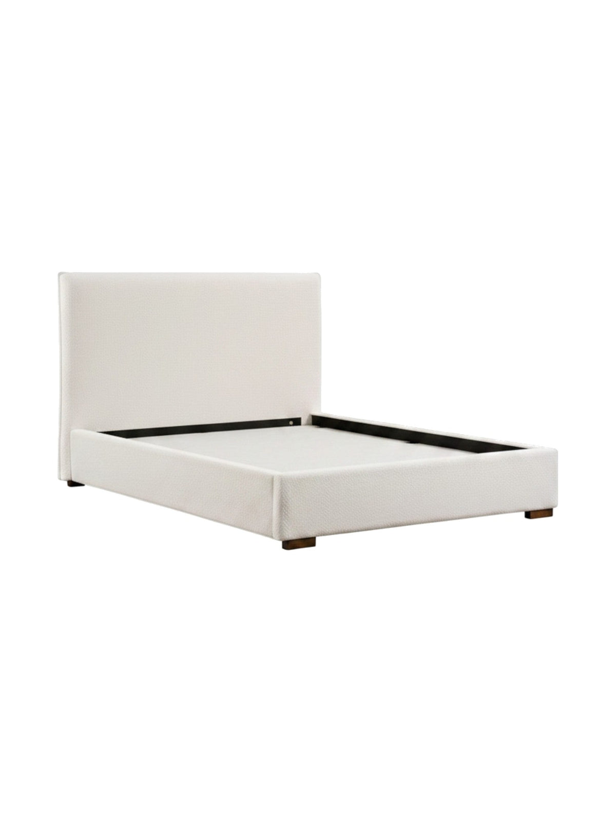 Lit plateforme TOCO Meubles Noemie en tissu bouclé beige au design moderne et épuré