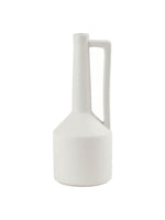 Grand vase en céramique blanche Burton de TOCO Meubles avec une anse latérale élégante et un design minimaliste
