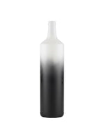 Grand vase métallique TOCO Meubles Townley, design haut et épuré avec dégradé de blanc vers noir mat.