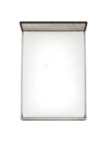 Lit double Stella TOCO Meubles gris imitation bois avec détails en métal, vue de dessus sur fond blanc