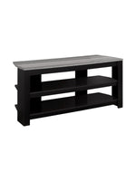 Meuble télé Havi 42 pouces TOCO Meubles avec plateau gris effet bois et structure noire à deux étagères ouvertes