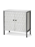 Meuble d'appoint TOCO Meubles Savannah à 2 portes avec motif hexagonal texturé et structure en métal noir