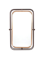 Miroir mural basculant TOCO Meubles en métal bicolore bronze et noir au design industriel rectangulaire