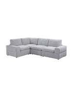 TOCO Meubles Modulaire Monaco gris clair, canapé d'angle 4 places en tissu texturé, confortable et personnalisable.
