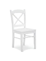 Chaise Maldive blanche TOCO Meubles au design classique avec un dossier en croix élégant et une assise profilée