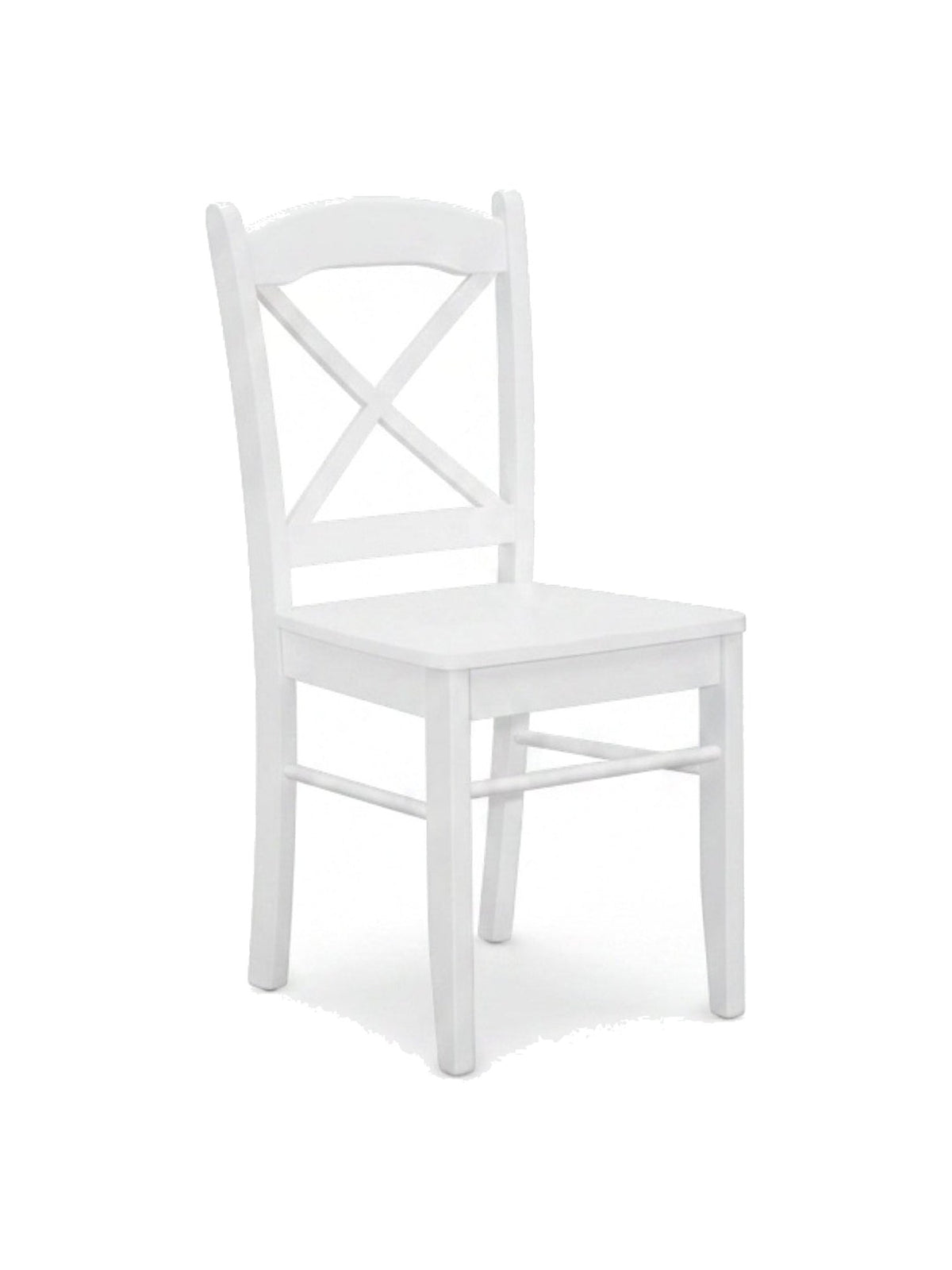 Chaise Maldive blanche TOCO Meubles au design classique avec un dossier en croix élégant et une assise profilée