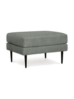 Ottoman Zela de TOCO Meubles en tissu gris anthracite avec pieds noirs effilés