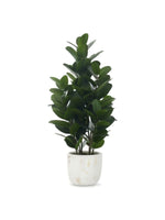 Plante artificielle Garcinia TOCO Meubles avec feuillage vert dense dans un pot décoratif effet marbre blanc