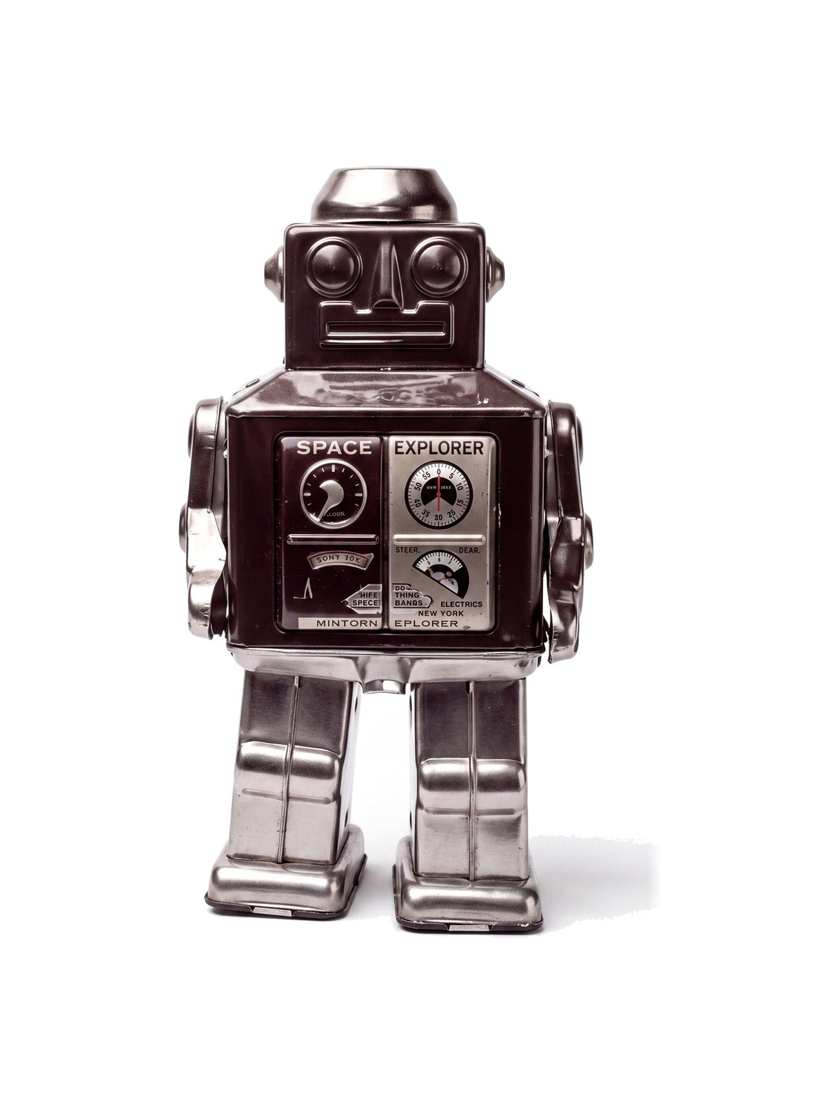 Robot en bronze poli Robby