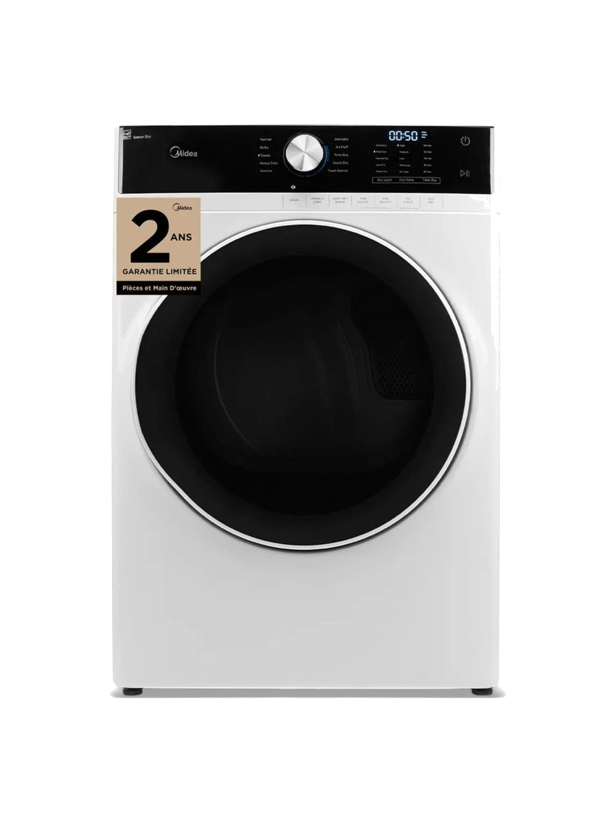 Sécheuse à chargement frontal TOCO Meubles de 8,0 pi³ avec panneau de commande numérique et porte noire