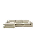 TOCO Meubles Canapé Elyza modulable beige en tissu, avec méridienne gauche et 3 places.