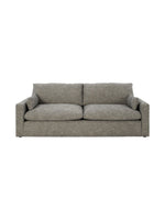 Canapé Faro TOCO Meubles en tissu texturé gris granite avec deux coussins d'assise et accoudoirs confortables